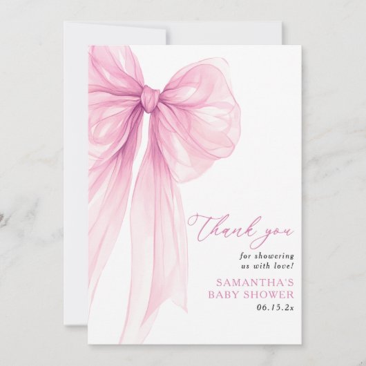 Modern roze boog Baby shower Bedankkaart (Voorkant)