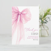 Modern roze boog Baby shower Bedankkaart (Staand voorkant)
