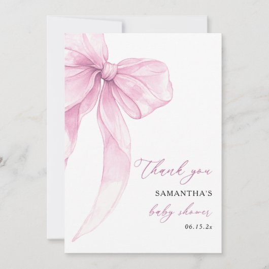 Modern roze boog Baby shower Bedankkaart (Voorkant)