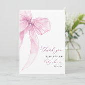 Modern roze boog Baby shower Bedankkaart (Staand voorkant)