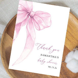 Modern roze boog Baby shower Bedankkaart