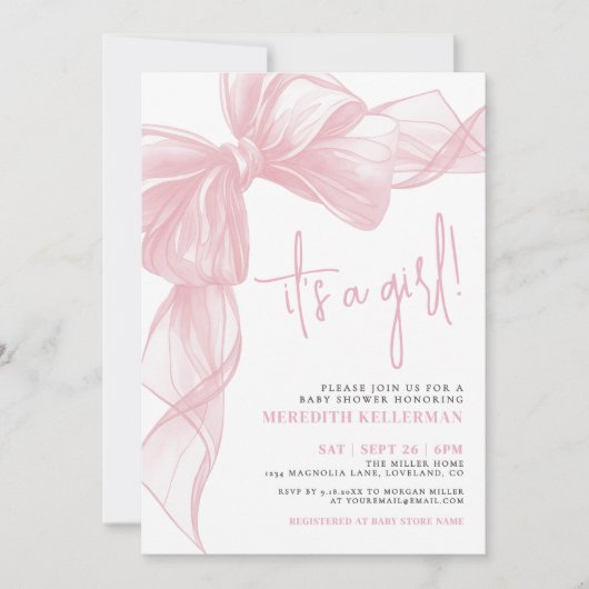 Modern roze boog Baby shower Kaart (Voorkant)