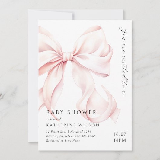 Modern roze boog Baby shower Kaart (Voorkant)