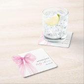 Modern roze boog Baby shower Kartonnen Onderzetters (Insitu)
