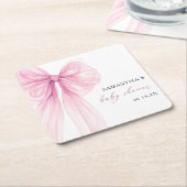 Modern roze boog Baby shower Kartonnen Onderzetters (Schuin)