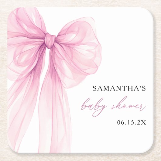 Modern roze boog Baby shower Kartonnen Onderzetters (Voorkant)