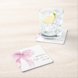 Modern roze boog Baby shower Kartonnen Onderzetters