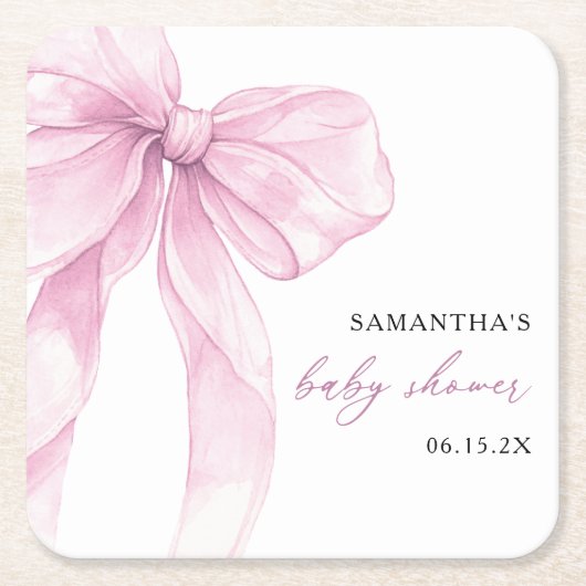 Modern roze boog Baby shower Kartonnen Onderzetters (Voorkant)