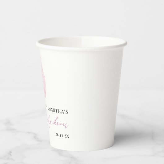 Modern roze boog Baby shower Papieren Bekers (Links)