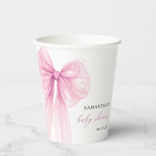 Modern roze boog Baby shower Papieren Bekers (Voorkant)