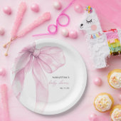 Modern roze boog Baby shower Papieren Bordje (Feest)
