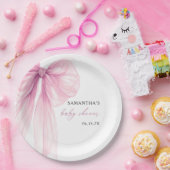 Modern roze boog Baby shower Papieren Bordje (Feest)