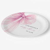 Modern roze boog Baby shower Papieren Bordje (Gekanteld)