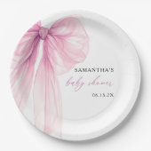 Modern roze boog Baby shower Papieren Bordje (Voorkant)