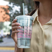 Modern Roze Boss Best Girly Gift Acryl Drinkbeker