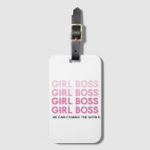 Modern Roze Boss Best Girly Gift Bagagelabel (Voorkant (verticaal))