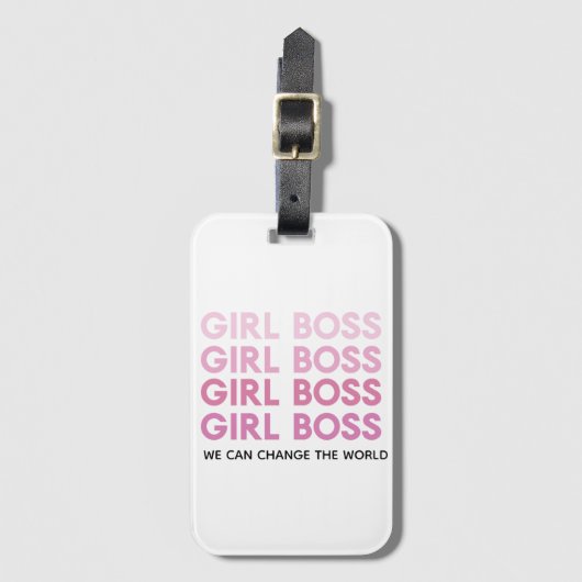 Modern Roze Boss Best Girly Gift Bagagelabel (Voorkant (verticaal))