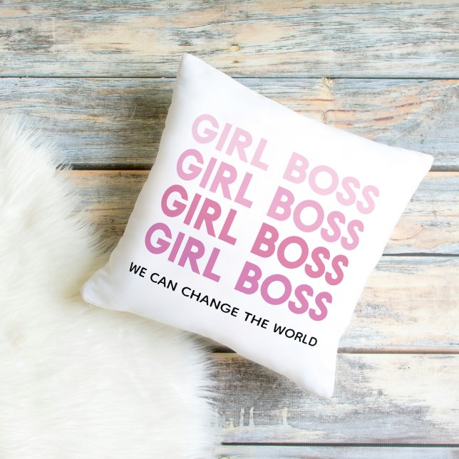 Modern Roze Boss Best Girly Gift Buitenkussen (Creator heeft geüpload)