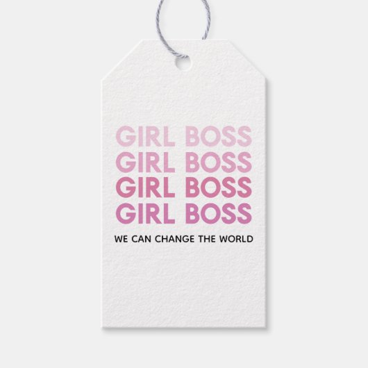Modern Roze Boss Best Girly Gift Cadeaulabel (Voorkant)