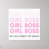 Modern Roze Boss Best Girly Gift Canvas Afdruk (Voorkant)