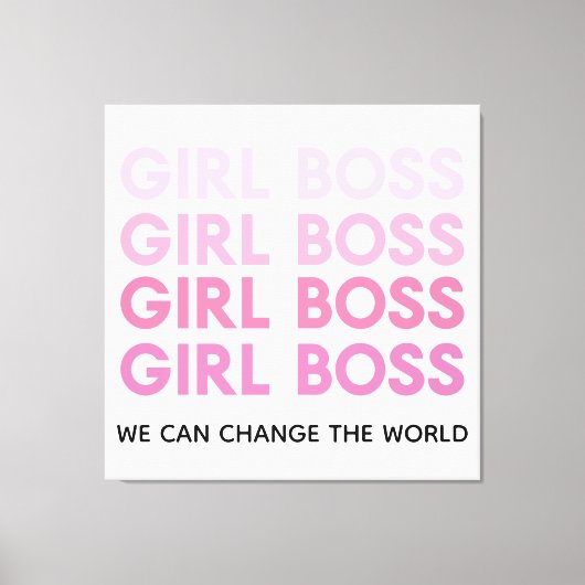 Modern Roze Boss Best Girly Gift Canvas Afdruk (Voorkant)