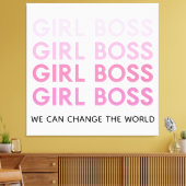 Modern Roze Boss Best Girly Gift Canvas Afdruk (Insitu (Woonkamer))