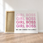 Modern Roze Boss Best Girly Gift Canvas Afdruk<br><div class="desc">Modern Roze Boss Best Girly Gift</div>