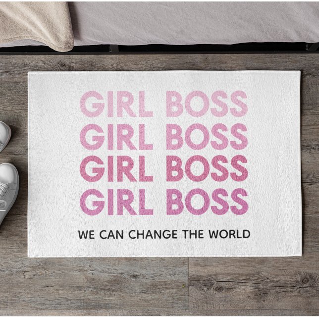Modern Roze Boss Best Girly Gift Deurmat (Creator heeft geüpload)
