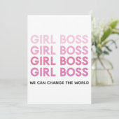 Modern Roze Boss Best Girly Gift Feestdagenkaart (Staand voorkant)