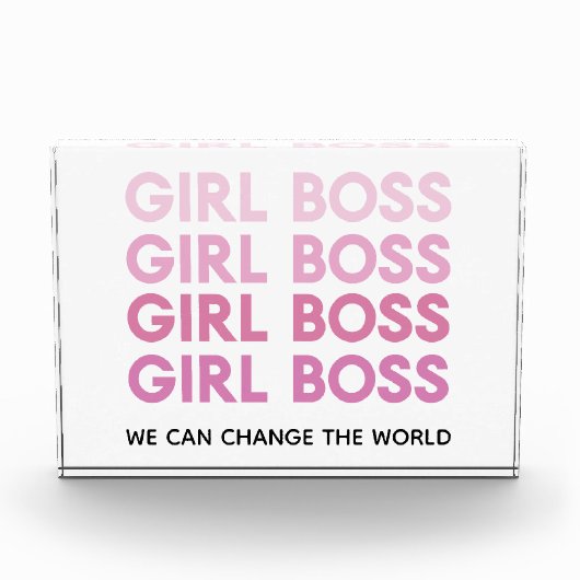 Modern Roze Boss Best Girly Gift Fotoblokken (Voorkant)