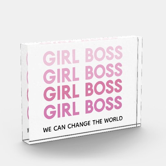 Modern Roze Boss Best Girly Gift Fotoblokken (Links)