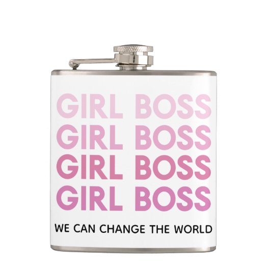 Modern Roze Boss Best Girly Gift Heupfles (Voorkant)