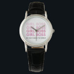 Modern Roze Boss Best Girly Gift Horloge<br><div class="desc">Modern Roze Boss Best Girly Gift</div>