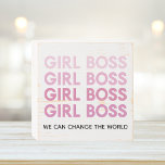 Modern Roze Boss Best Girly Gift Houten Kist Print<br><div class="desc">Modern Roze Boss Best Girly Gift</div>