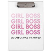 Modern Roze Boss Best Girly Gift Klembord (Voorkant)