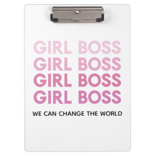 Modern Roze Boss Best Girly Gift Klembord
