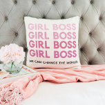 Modern Roze Boss Best Girly Gift Kussen<br><div class="desc">Modern Roze Boss Best Girly Gift</div>