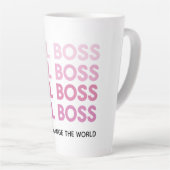 Modern Roze Boss Best Girly Gift Latte Mok (Rechterhoek)