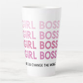 Modern Roze Boss Best Girly Gift Latte Mok (Voorkant)