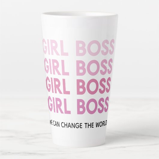 Modern Roze Boss Best Girly Gift Latte Mok (Voorkant)