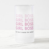 Modern Roze Boss Best Girly Gift Matglas Bierpul (Center)