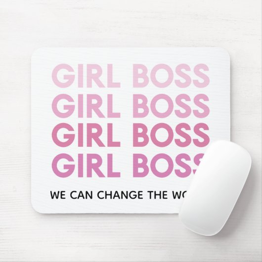 Modern Roze Boss Best Girly Gift Muismat (Met muis)