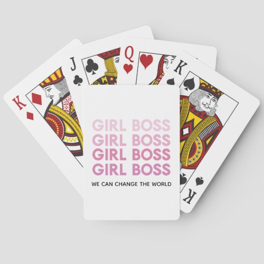 Modern Roze Boss Best Girly Gift Pokerkaarten (Achterkant)