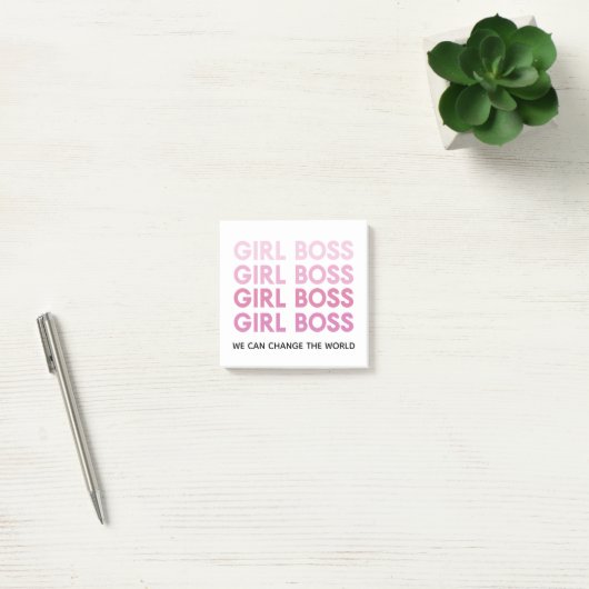 Modern Roze Boss Best Girly Gift Post-it® Notes (Kantoor)