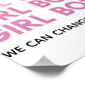 Modern Roze Boss Best Girly Gift Poster (Hoek)