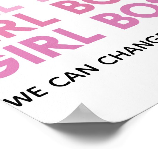 Modern Roze Boss Best Girly Gift Poster (Hoek)