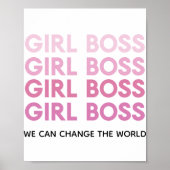 Modern Roze Boss Best Girly Gift Poster (Voorkant)