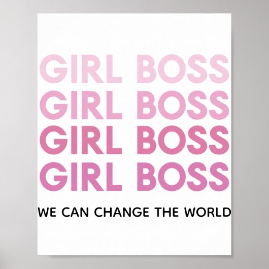Modern Roze Boss Best Girly Gift Poster (Voorkant)