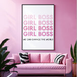 Modern Roze Boss Best Girly Gift Poster<br><div class="desc">Modern Roze Boss Best Girly Gift</div>