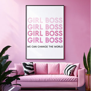 Modern Roze Boss Best Girly Gift Poster